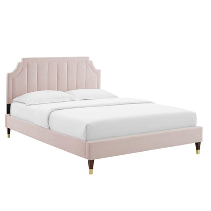 Sienna Performance Velvet Full Platform Bed, MOD-6913 FredCo