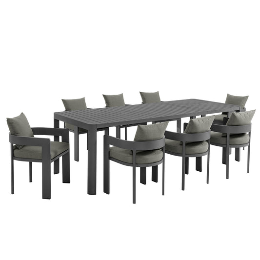 Tahoe 9-Piece Outdoor Patio Aluminum Dining Set With Extendable Table by Modway EEI-7295 FredCo