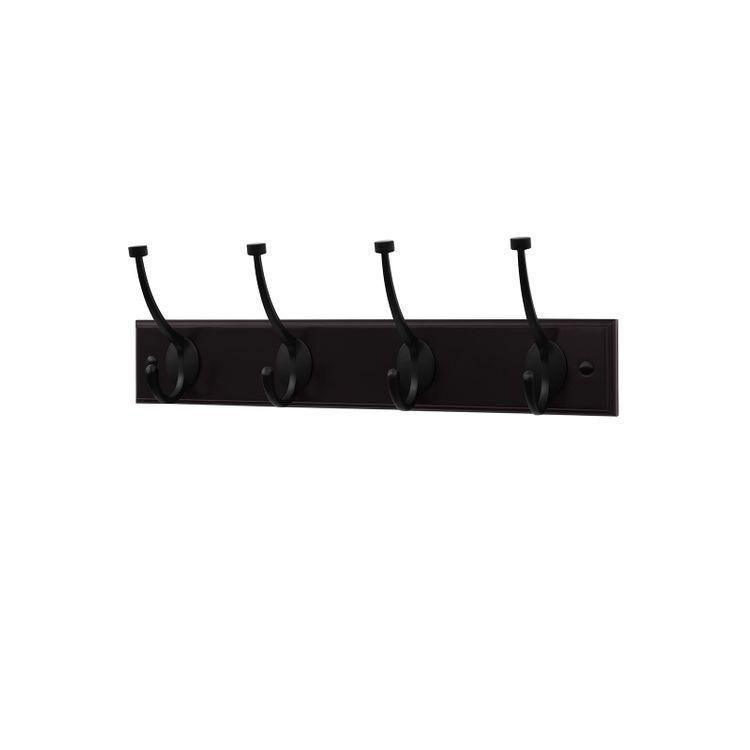 Tri-Hooks Wall Rack Dark Brown FredCo