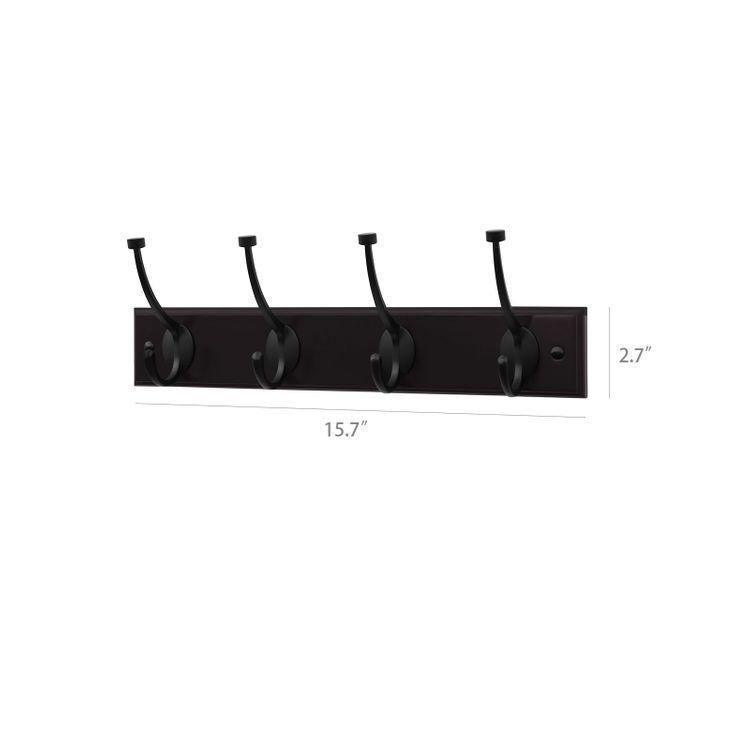 Tri-Hooks Wall Rack Dark Brown FredCo