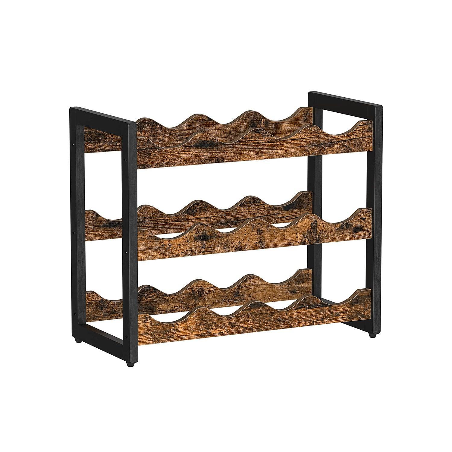 3-Tier Countertop Wine Rack Organizer, Bamboo FredCo