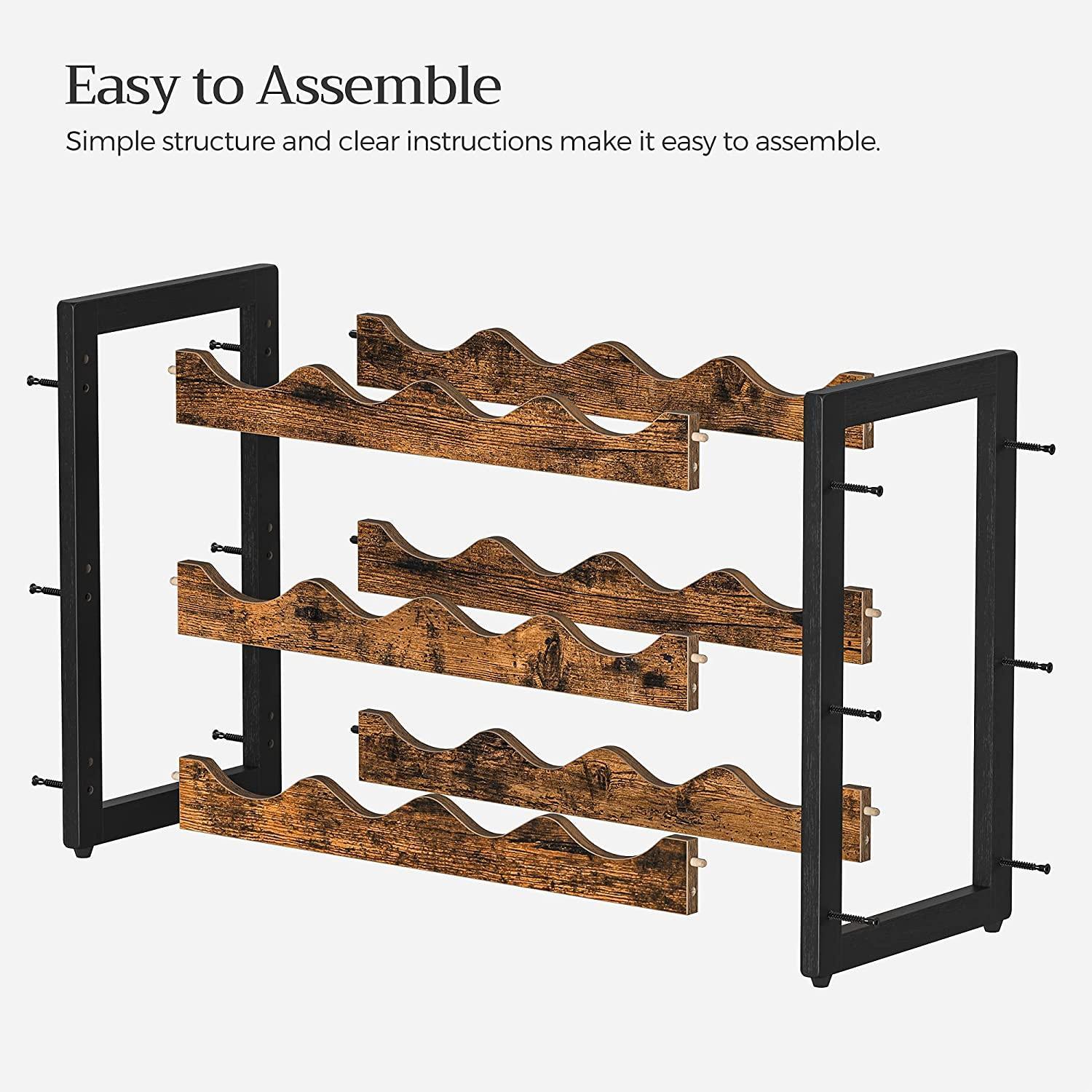 3-Tier Countertop Wine Rack Organizer, Bamboo FredCo