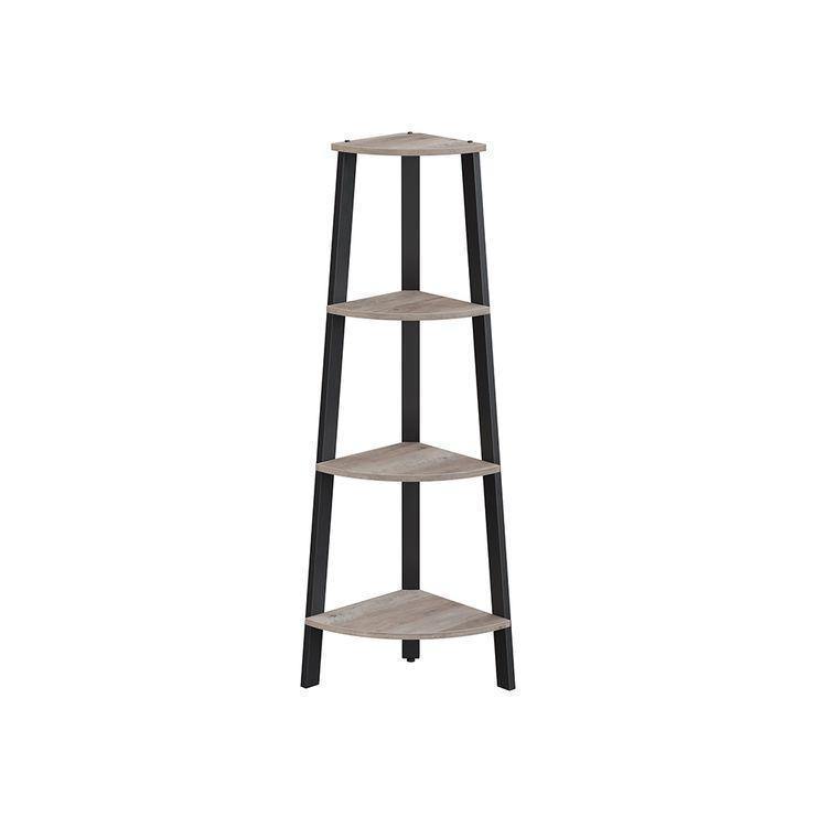 4-Tier Plant Stand Wood and Steel FredCo