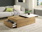 ACME Aafje Coffee Table, Oak & White Finish FredCo