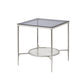 ACME Adelrik End Table, Glass & Chrome Finish FredCo