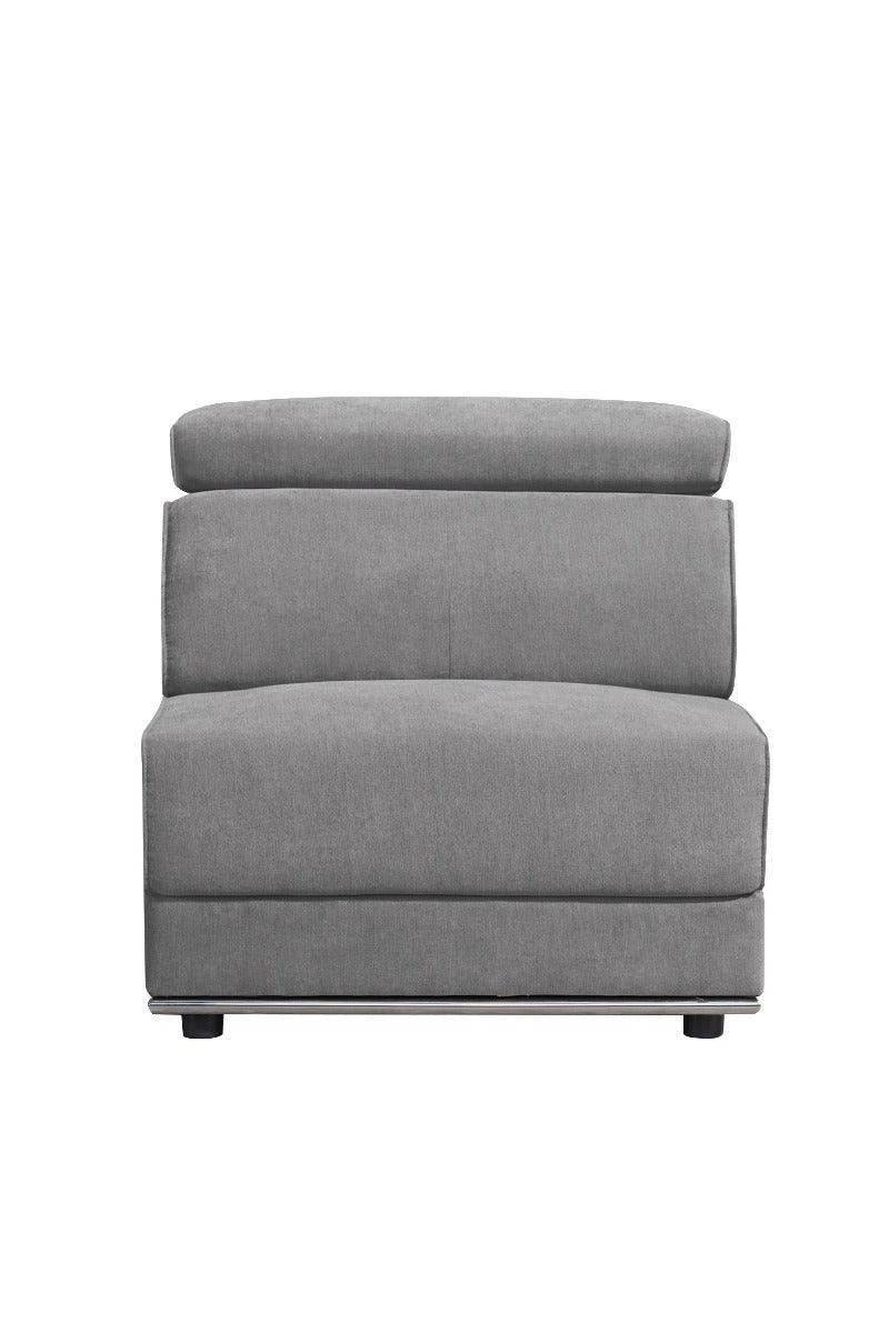 ACME Alwin Modular Armless Chair, Dark Gray Fabric FredCo