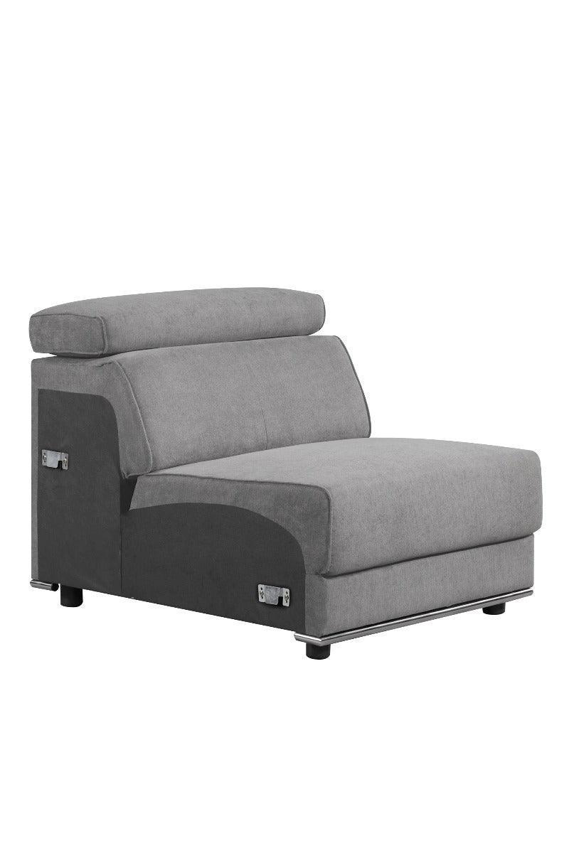 ACME Alwin Modular Armless Chair, Dark Gray Fabric FredCo