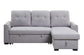 ACME Amboise Reversible Storage Sleeper Sectional Sofa, Light Gray Fabric FredCo