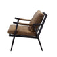 ACME Anzan Accent Chair, Berham Chestnut Top Grain Leather & Matt Iron Finish FredCo