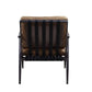 ACME Anzan Accent Chair, Berham Chestnut Top Grain Leather & Matt Iron Finish FredCo