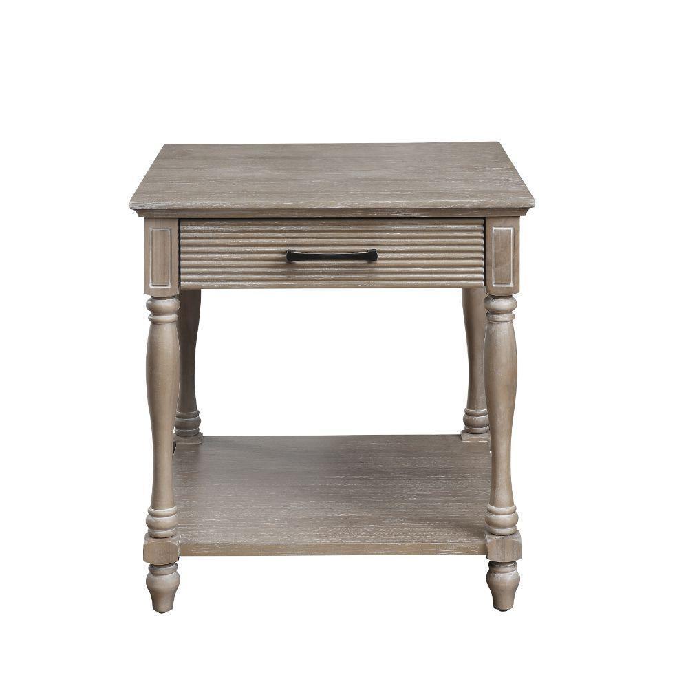 ACME Ariolo End Table, Antique White FredCo