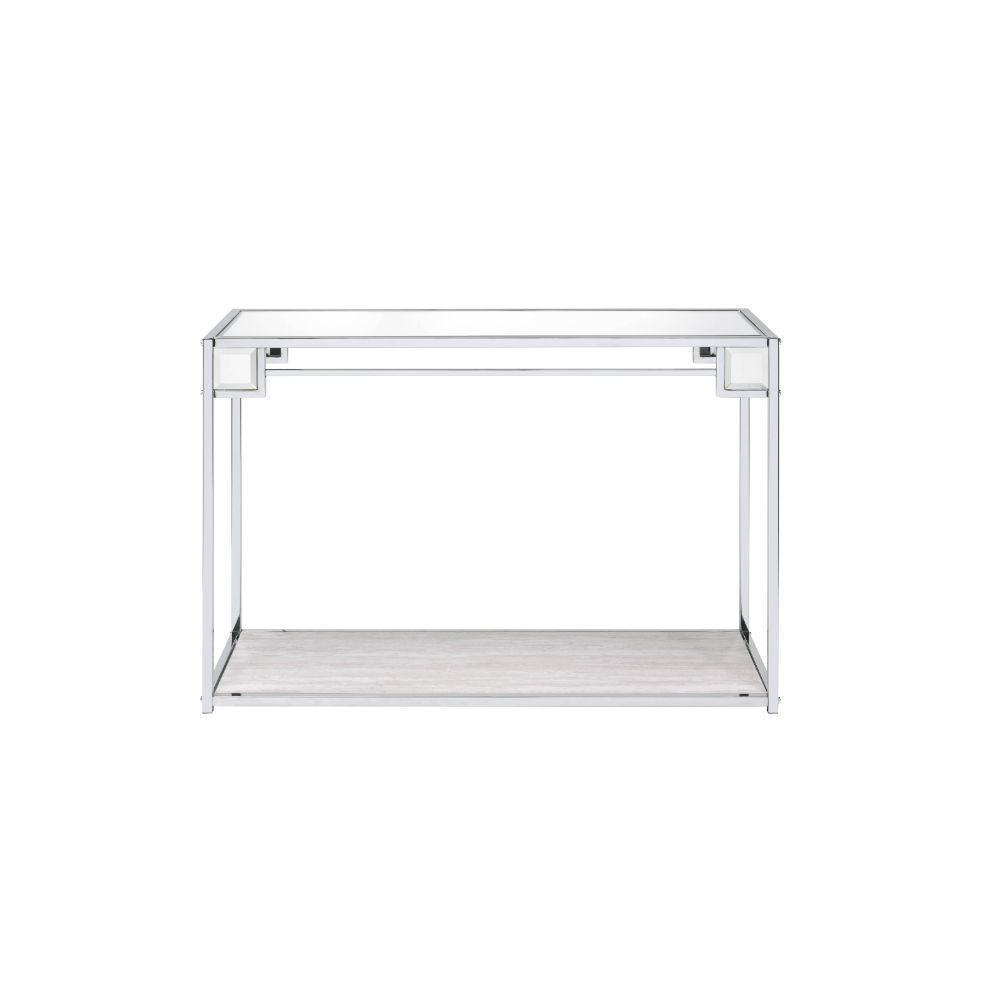 ACME Asbury Console Table, Mirrored, Chrome FredCo