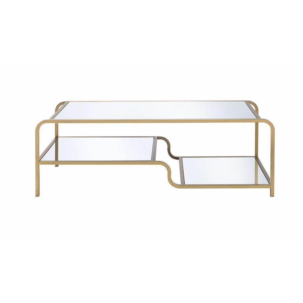 ACME Astrid Coffee Table, Gold & Mirror FredCo