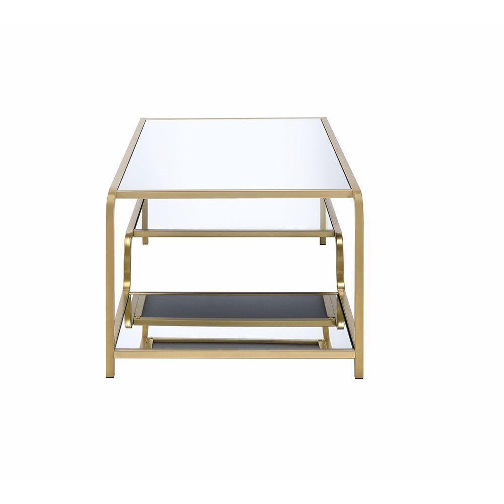 ACME Astrid Coffee Table, Gold & Mirror FredCo