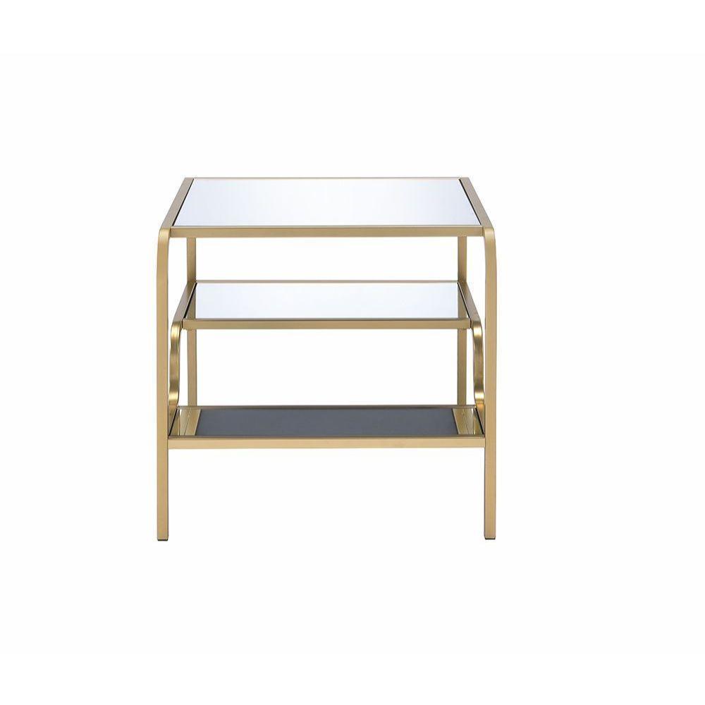 ACME Astrid End Table, Gold & Mirror FredCo