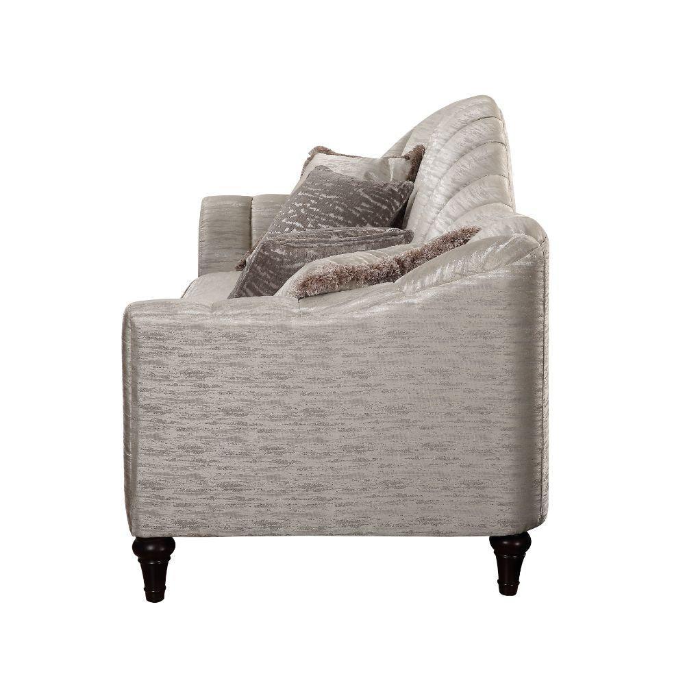 ACME Athalia Loveseat w/3 Pillows, Shimmering Pearl FredCo