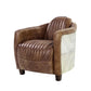 ACME Brancaster Chair, Retro Brown Top Grain Leather & Aluminum FredCo