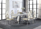 ACME Destry Dining Table, Faux Marble Top & Mirrored Silver Finish FredCo