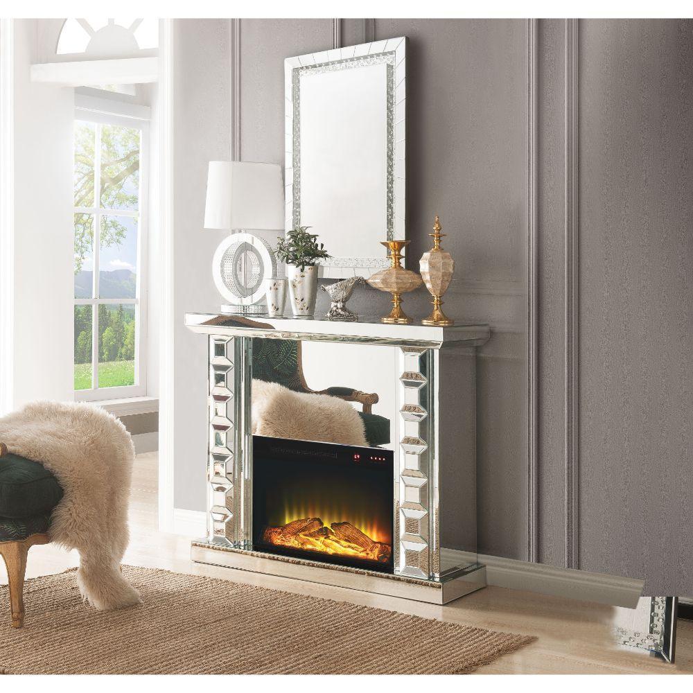 ACME Dominic Fireplace, Mirrored FredCo