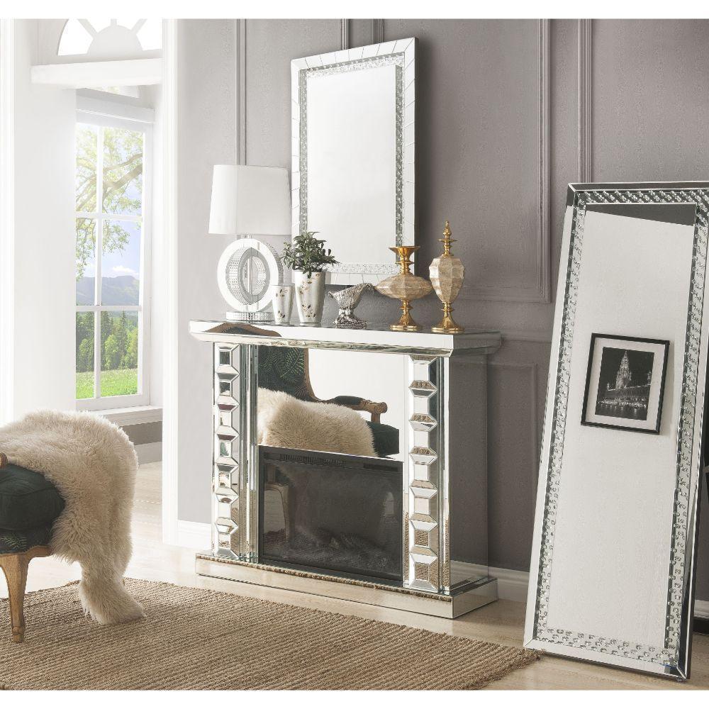 ACME Dominic Fireplace, Mirrored FredCo