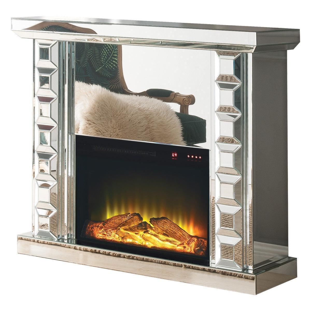 ACME Dominic Fireplace, Mirrored FredCo