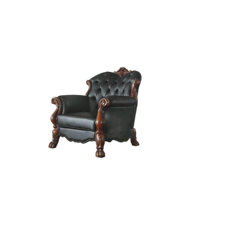 ACME Dresden Chair w/1 Pillow, Cherry Oak & PU FredCo