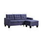 ACME Earsom Sofa and Ottoman, Blue Linen FredCo