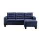 ACME Earsom Sofa and Ottoman, Blue Linen FredCo