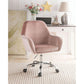 ACME Eimer Office Chair, Peach Velvet & Chrome FredCo