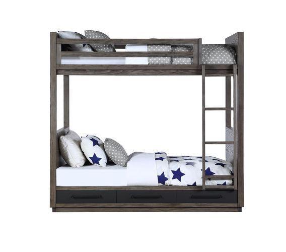 ACME Estevon T/T Bunk Bed, Gray Oak Finish FredCo