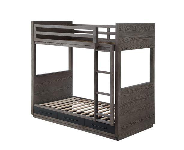 ACME Estevon T/T Bunk Bed, Gray Oak Finish FredCo