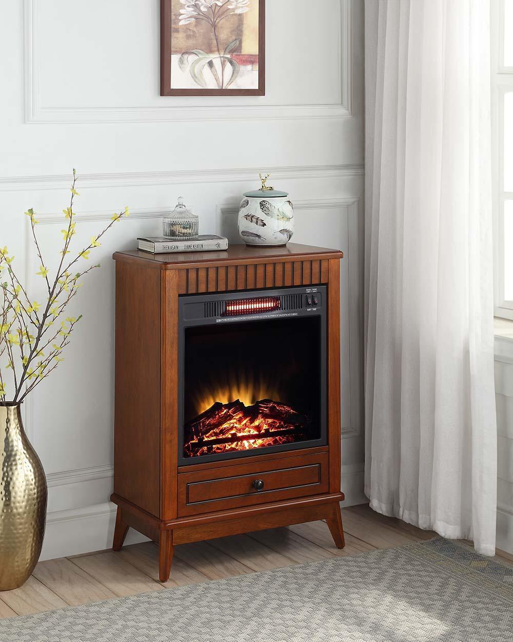 ACME Hamish Fireplace, Walnut Finish FredCo