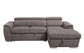 ACME Haruko Storage Sleeper Sectional Sofa, Light Brown Fabric FredCo