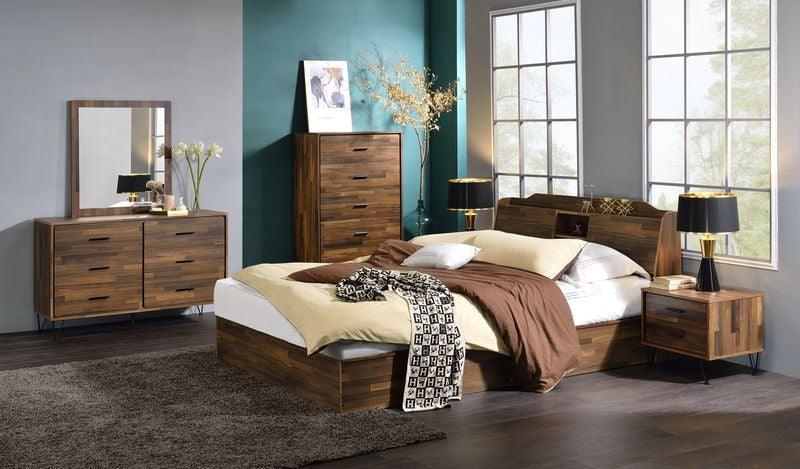 ACME Hestia Queen Bed, Walnut Finish FredCo