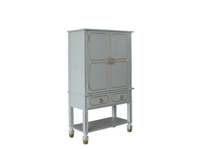 ACME House Marchese Cabinet, Pearl Gray Finish FredCo