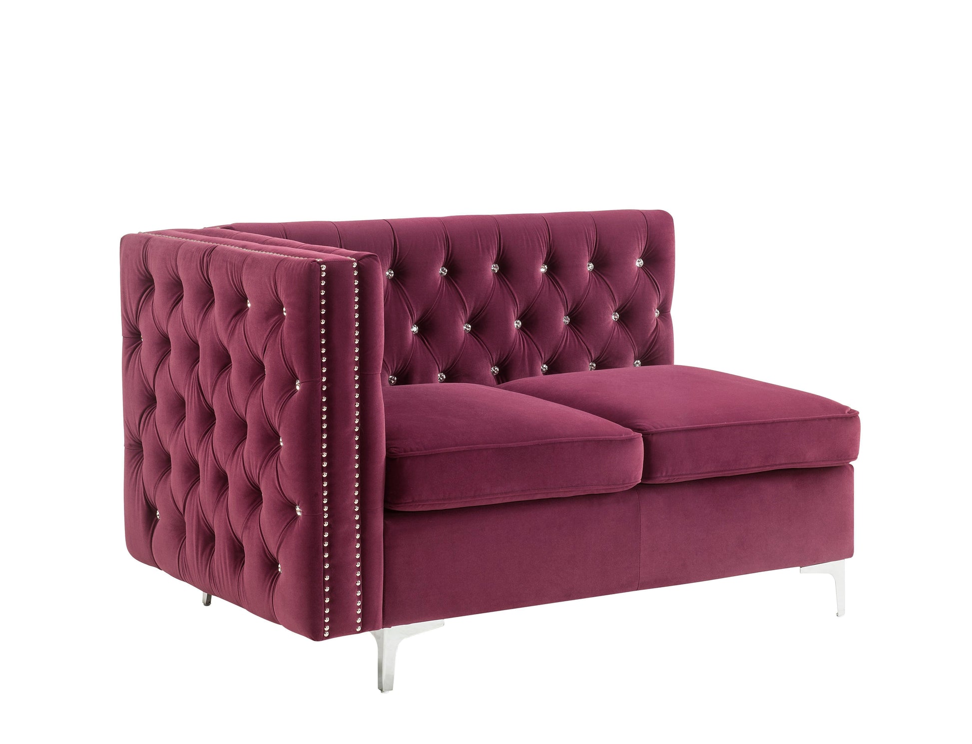 Velvet armless online loveseat