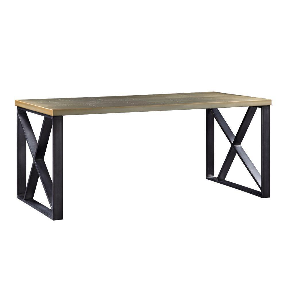 ACME Jennavieve Desk, Gold Aluminum FredCo