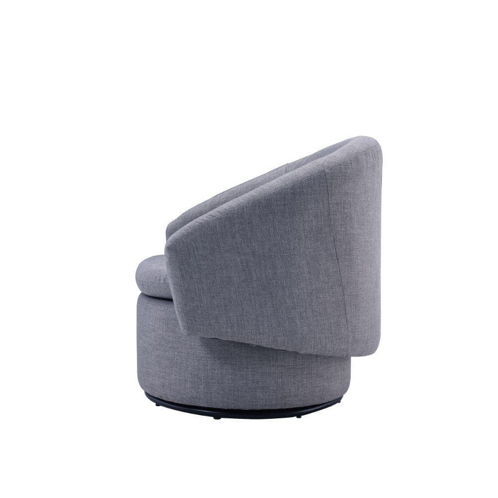 ACME Joyner Accent Chair, Pebble-Gray Linen FredCo