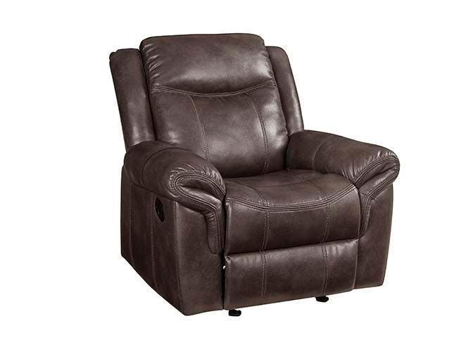 ACME Lydia Glider Recliner , Brown Leather Aire FredCo