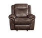 ACME Lydia Glider Recliner , Brown Leather Aire FredCo