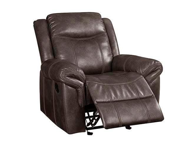 ACME Lydia Glider Recliner , Brown Leather Aire FredCo