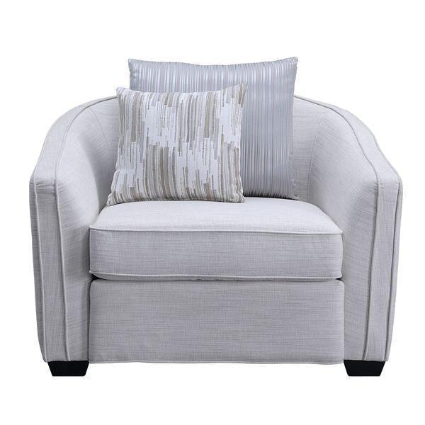 ACME Mahler Chair w/2 Pillows, Beige Linen FredCo