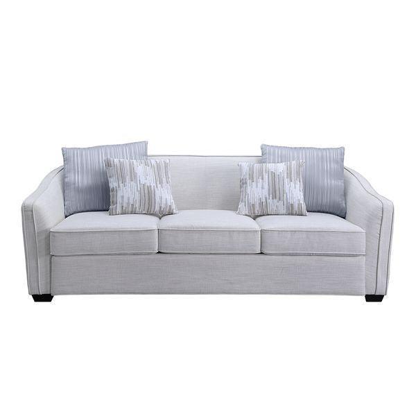 ACME Mahler Sofa w/4 Pillows, Beige Linen FredCo