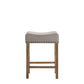 ACME Martha II Counter Height Stool (Set-2), Tan Linen & Weathered Oak FredCo