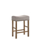 ACME Martha II Counter Height Stool (Set-2), Tan Linen & Weathered Oak FredCo