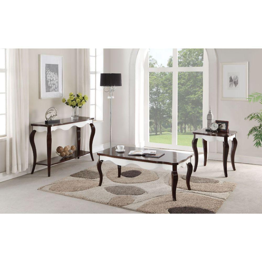 ACME Mathias Coffee Table, Walnut & White FredCo