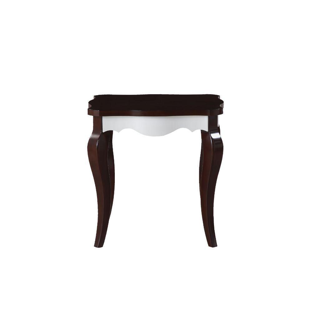 ACME Mathias End Table, Walnut & White FredCo