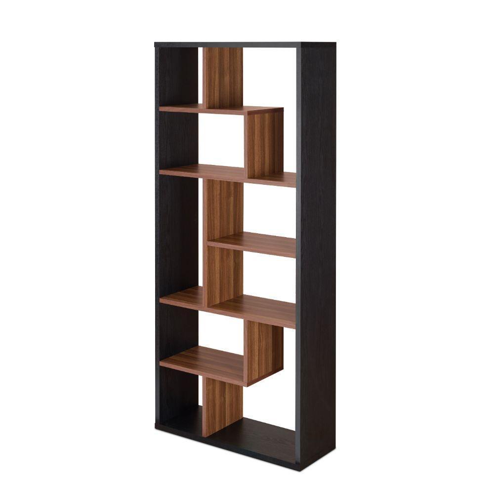 ACME Mileta II Bookshelf, Black & Walnut FredCo