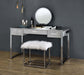 ACME Myles Vanity Set w/USB Port, Antique White & Chrome Finish FredCo