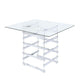 ACME Nadie Counter Height Table, Chrome & Clear Glass 72590 FredCo